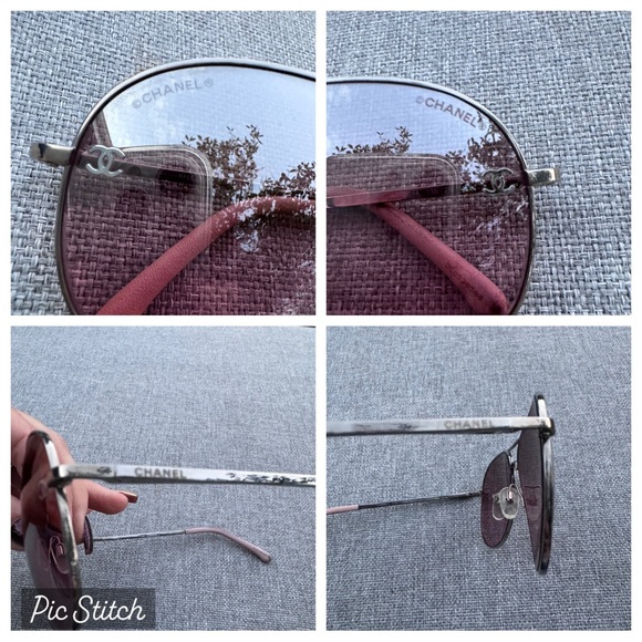 Chanel 4189 pink pilot silver aviator sunglasses - Picture 9 of 9